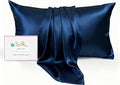 Luxury 6A Mulberry Silk Pillowcase & Silk Pillow Case for Hair & Skin – Anti-Wrinkle, Hidden Zipper – Best Beauty Sleep Solution for Women (Blue, Queen)