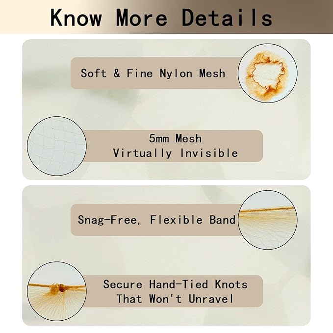 Invisible Hair Nets 50cm with 20Pcs,50Pcs U Shaped Bobby Pins,20Pcs Hair Ties and a Comb Styling Accessories Set,50cm for Ballet Bun,Wig,Food Service,Cabin Attendant, for Women and Girls(Gold) ﻿