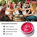 Pink Red Hair Color Wax, Natural Hairstyle Wax 4.23 oz, Temporary Hairstyle Cream for Party, Cosplay, Halloween, Daily use, Date, Clubbing (Pink Red)