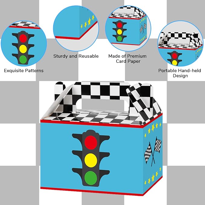 Tevxj 24 Pack Race Car Party Favor Boxes Two Fast Car Gift Bags Race Birthday - Image 4