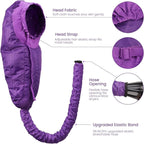 Segbeauty Bonnet Hooded Hair Dryer Attachment, XL Adjustable Deep Conditioning Cap, Upgraded Drying Heat Cap with Elastic Strap for Curly Hair Nursing Oil Treat-Ment Fast Drying Styling Purple