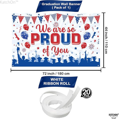 KatchOn We are So Proud of You Banner 72x44 Inch | Congratulations Banner Red - Image 2