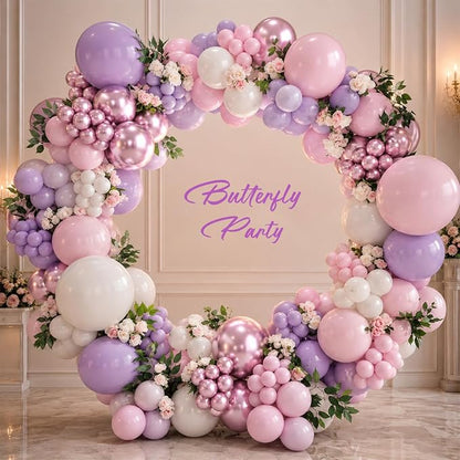 Pink and Purple Balloons, 12 Inch Pastel Light Pink Lavender White Balloons - Image 4