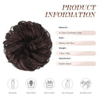 FESHFEN Messy Bun Hair Piece - Large Elastic Wavy Curly Hair Bun Scrunchies Ponytail Extensions Synthetic Chignon Hairpieces for Women, Black Cherry 1.94oz