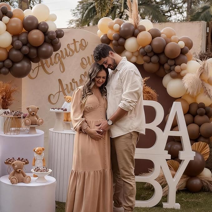 Cream Brown Balloons Arch Garland Kit - Image 2