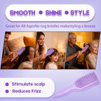 Detangler Brush for Curly Hair, Lightweight Curly Hair Brush with Vented Design for Easy Glide, Effortlessly Detangles Without Pulling or Snagging, Suitable for All Wet and Dry Hair Types (Pruple)