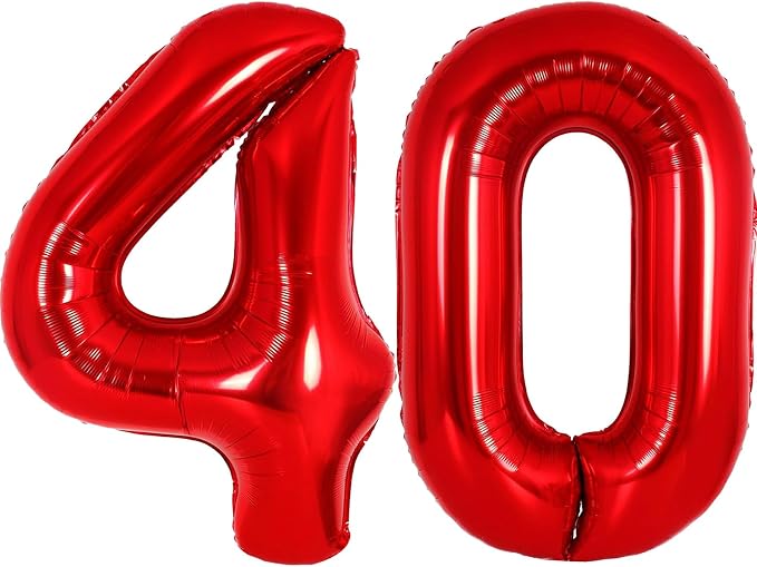 Number Balloons Red Party Balloon by United-UnicornsParty