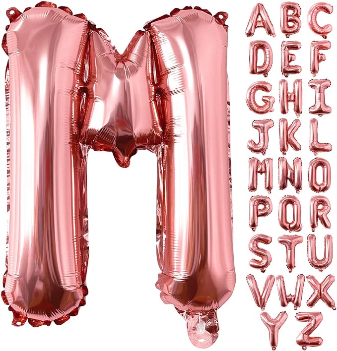 Lovoir 40 Inch Large Rose Gold Letter M Balloons Big Size Jumbo Mylar Foil by Lovoir