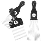 TIDTALEO 3Pcs Stainless Steel Metal Hair Pick Comb Wide Tooth Afro Comb for Men Hair Styling and Detangling Tool