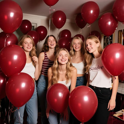 100pcs Burgundy Balloons 12inch Dark Red Maroon Party Latex Balloons - Image 5