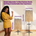 CF Braiding Hair Rack with Detachable Tray, Height Adjustable Braiding Rack 2-sided 144 Pegs Hair Extension Holder, Hair Stand with Storage Bag & Stylist Hair Braiding Accessories for Hair Salon