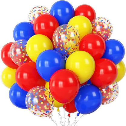 Balloons Red Blue Yellow, 12 Inch Primary Color Helium Balloons by Togvu
