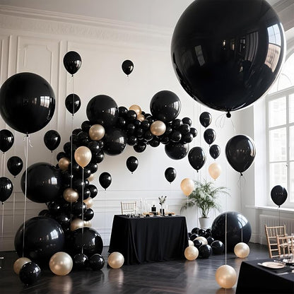 Black Balloons 9pcs 36 Inch Extra Large Big Jumbo Giant Matte Black Latex - Image 6