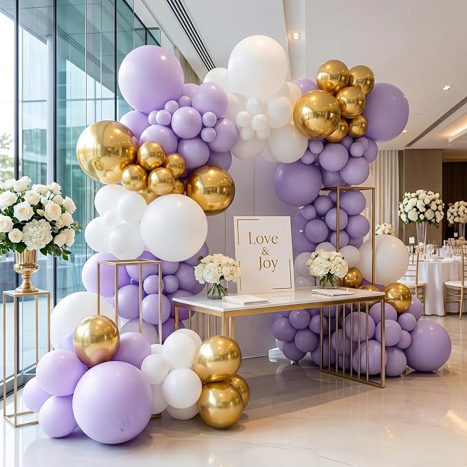 50pcs 12 Inch Pastel Purple Latex Balloons | Macaron Light Lavender Lilac Latex - Image 6