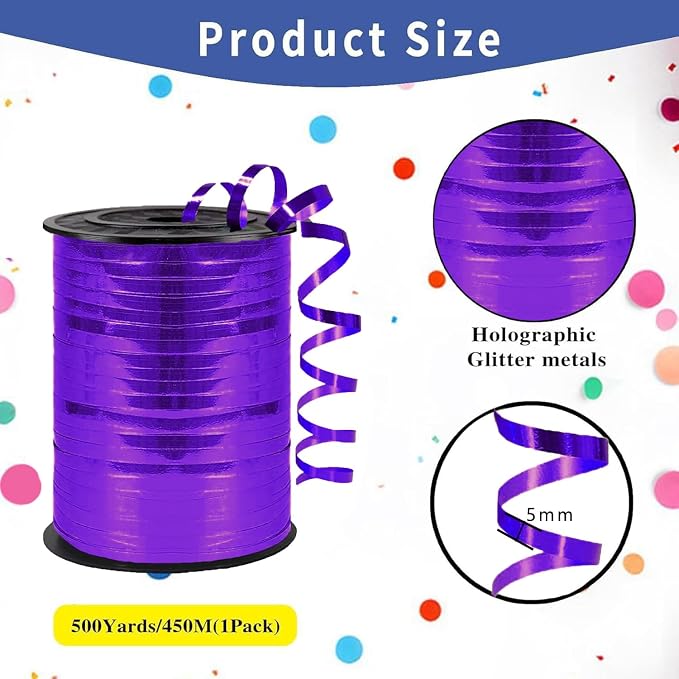 500 Yard Premium Purple Curling Ribbon, Curling Ribbon - Image 2
