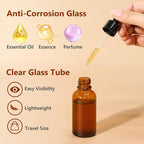 KEYWING 60 Pack 1oz Eye Dropper Bottles – 30ml Leakproof Amber Glass Bottles for Essential Oils, Tinctures, Hair Oil, Travel Liquids