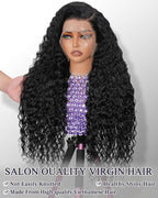 13x6 Deep Wave Lace Front Wigs Human Hair 180% Density Curly Human Hair Wig Pre Plucked Wet and Wavy human hair wig for Women HD Lace Frontal Wigs with Baby Hair 30Inch