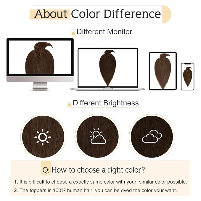 SEGO Hair Toppers for Women Real Human Hair With Bangs, 7 * 13CM Silk Base 100% Remy Human Hair Clip in Top Wiglet Hairpieces Add Volume -12 Inch Medium Brown