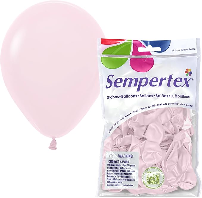 Sempertex Pastel Matte Pink Balloons, 5 Inch, Graduation, Baby Shower, by Sempertex