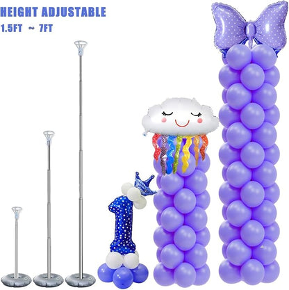 Balloon Column Stand Kit Set of 2, 7ft Height Adjustable Balloon Arch Kit - Image 2