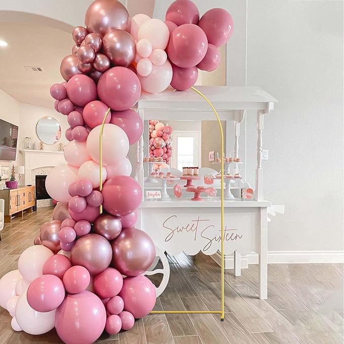 6FT Gold Metal Arch Backdrop Stand, Square Balloon Arch Stand Wedding Frame - Image 6