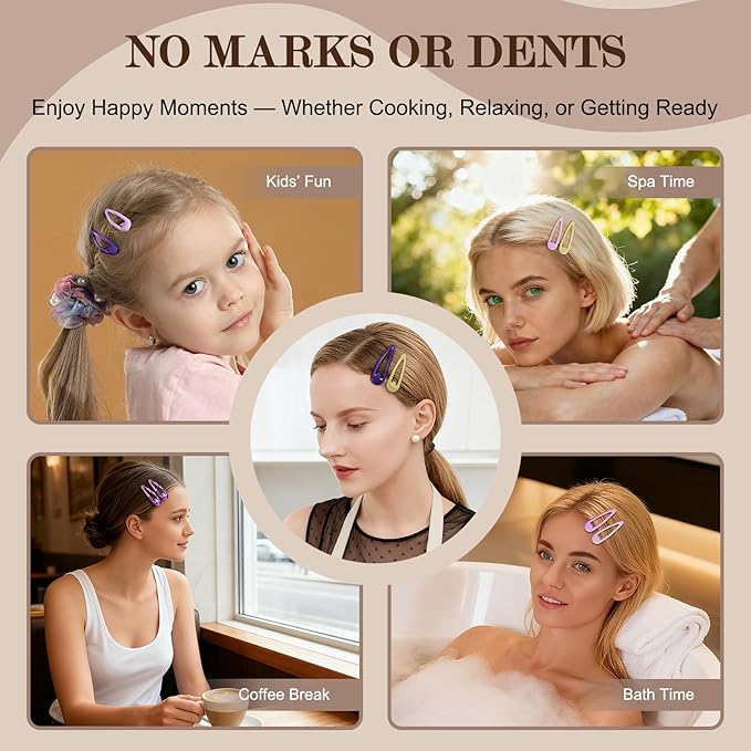 Lavender Purple Snap Hair Clips by FLAREANN – 36 PCS 2 Inch Non-Slip Metal Barrettes for Girls & Women in Glitter, Shimmer & Glossy Finishes – Cute Purple Hair Accessories for Parties & Outings