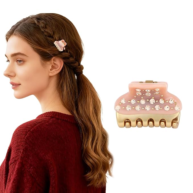 2026 Premium Durable Hair Claw Clip for Women, Original Italian Designed Strong Grip Hair Clips for Normal Fine Thin Hair, No Slip Jaw Clips with Gift Box for Christmas Birthday Girls, 1.2 Inch Pink