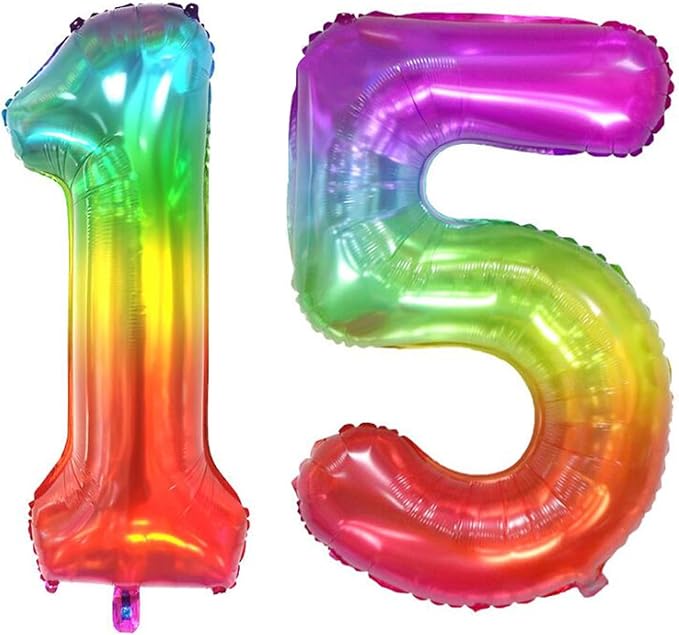 40 inch digital balloon, Jelly Color, Number 15 by TNCDJKPA