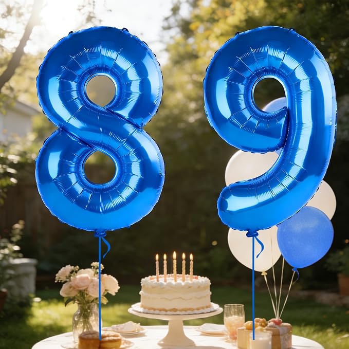 40 Inch Number 89 Balloons for 89th Birthday Party Decorations, 0-100 Dark Blue - Image 3
