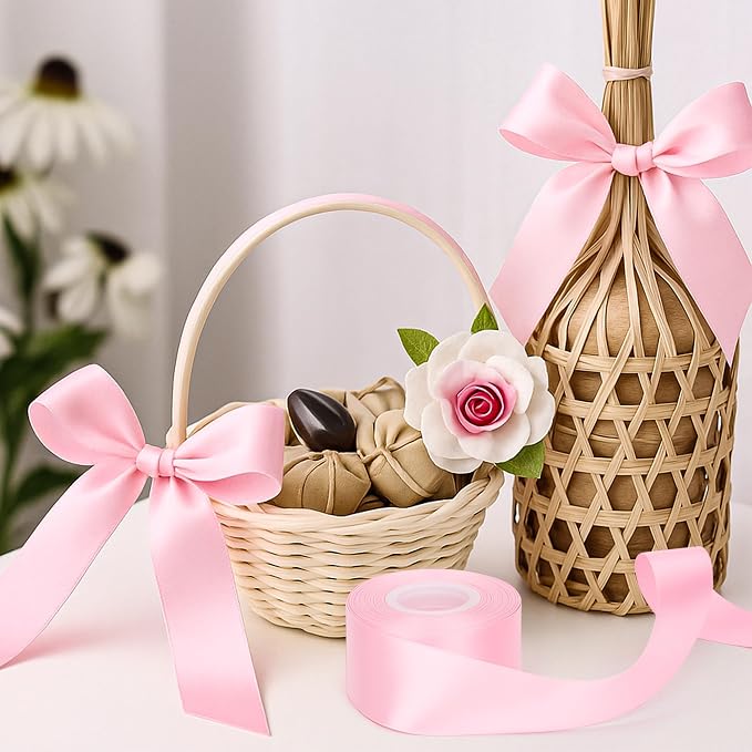 1 1/2In 30Yards Pink Satin Ribbon - Image 5