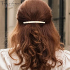French Amie Long and Thin Large 4" Handmade Celluloid Hair Barrette Clip for Girls Automatic Strong Hold Hair Clips for Women No Slip Durable Paris Hair Accessories, Made in France (Cream Nougat)