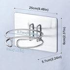 Blow Dryer Holder Wall Mounted, Hair Dryer Holder Stand for Most Hair Dryers Organizer and Storage, Self Adhesive Hairdryer Hanger Rack for Bathroom and Cabinet, Silver