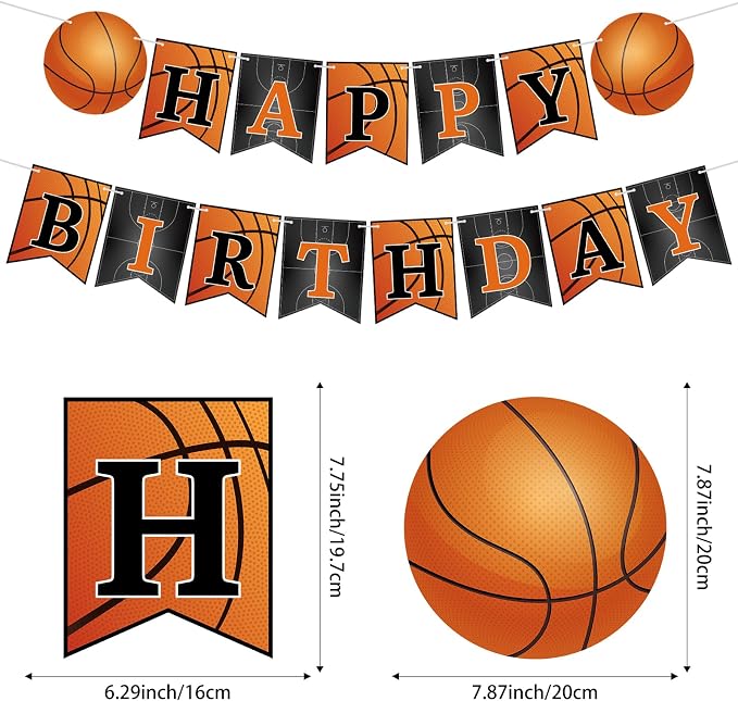 Basketball Happy Birthday Banner Basketball Theme Party Decorations Sport - Image 2