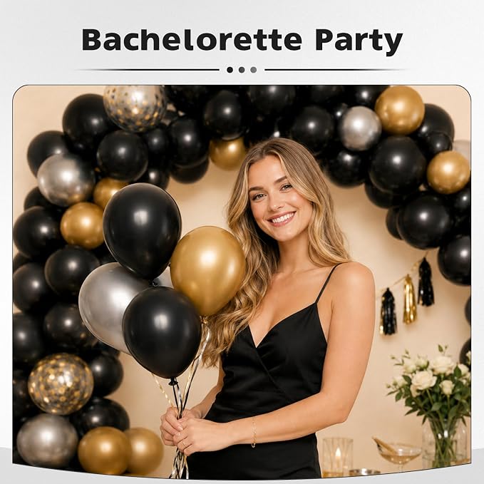 Black Balloons, 12 Inch Black Latex Party Balloon | 30 Pack Matte Black Helium - Image 5