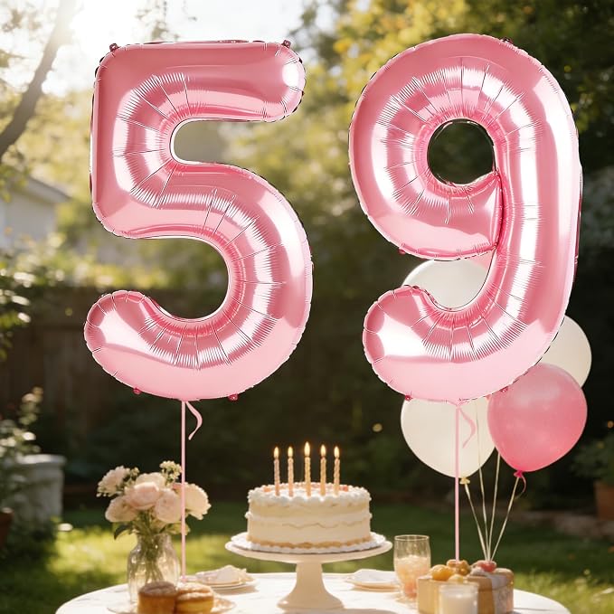 40 Inch Number 59 Balloons for 59th Birthday Party Decorations, 0-100 Jewelry - Image 3