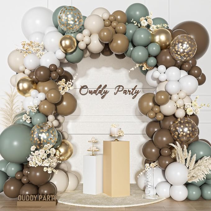 Ouddy Party Dusty Green Nude Balloons Garland Arch Kit 18 12 10 5 Inch | - Image 2