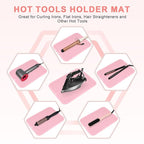 AMIJEAL Oversize Silicone Heat Resistant Mat for Hair Tools, Curling Iron Flat Iron Hair Straightener Holder Mat, Portable Hot Tools Cover Pad for Travel Vanity Salon(14.2" x 11.0")