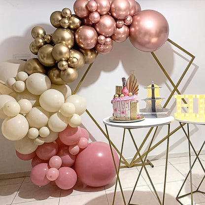 RUBFAC Rose Gold Balloons Different Sizes Latex Party Balloon 154pcs | Elegant - Image 6