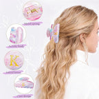Christmas Gifts for Teenage Girls Birthday Gift for Girls Cute Hair Clips Initial Claw Teacher Gifts for 3 4 5 6 7 8 9 10 11 12 13 Year Old Girl Christmas Gift for Women - Lavender,S
