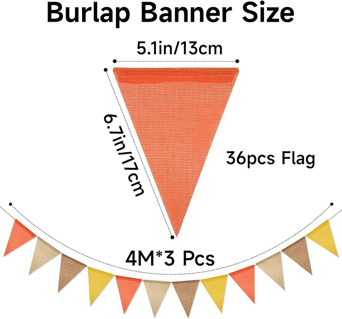 G2PLUS Fall Banner, Pennant Banner and Triangle Flag Bunting, Farmhouse Style - Image 2