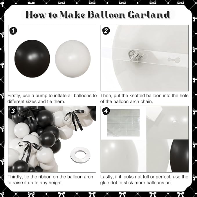 Black and White Balloon Arch Kit - Image 4