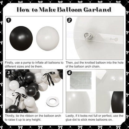 Black and White Balloon Arch Kit - Image 4