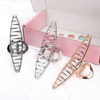FAELBATY Hair Clip Claws Set of 3 (Glossy Silver, Dark Grey, Rose Gold) - Glossy Metal Hair Clips, Large Hair Accessories for Women and Girls, Strong Hold Barrette, 3 Pcs