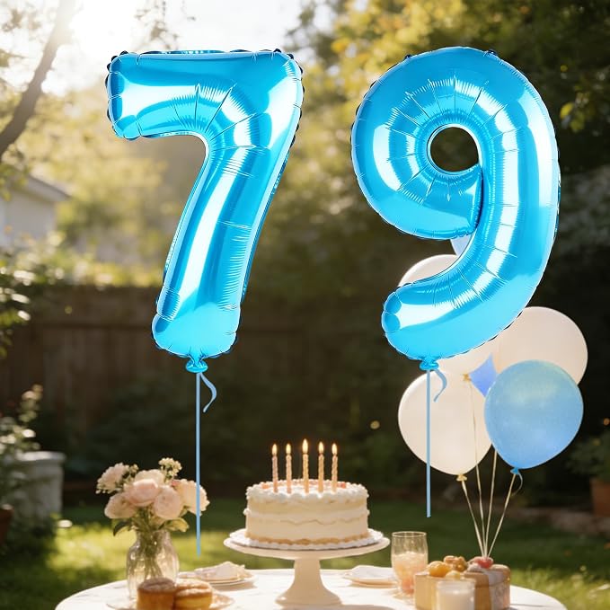 40 Inch Number 79 Balloons for 79th Birthday Party Decorations, 0-100 Jewelry - Image 3
