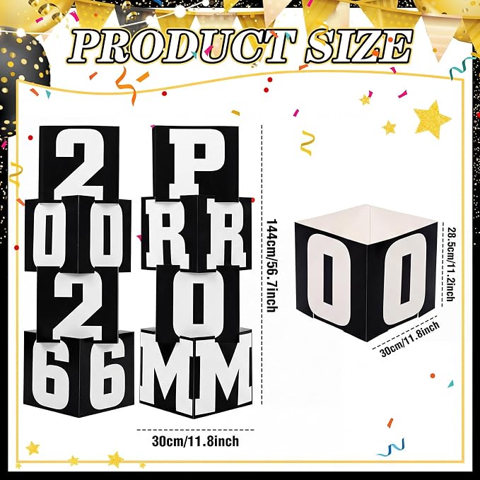 Queekay 8 Pcs Prom Column Standup Photo Booth Decorations 2026 Prom Backdrop - Image 2