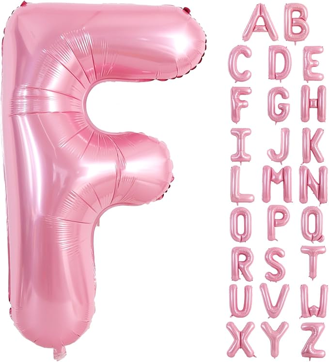 TONIFUL 40 Inch Large Pink Letter F Balloons Giant Foil Mylar Alphabet Balloon by TONIFUL