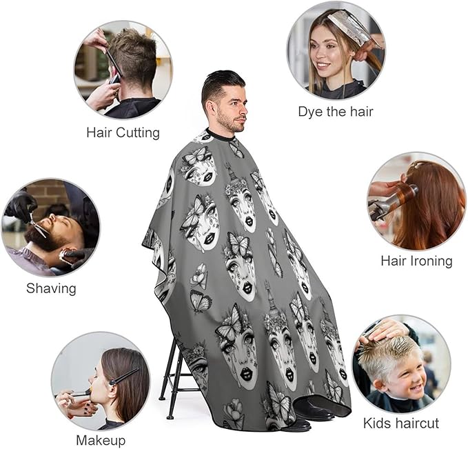 Large Long Salon Gown Cape, Haircut Cloth Apron Cape Goth Gotik Gothic Women Girl Eyelash Art Haircut Cloth Wrap Protector for Home Stylists