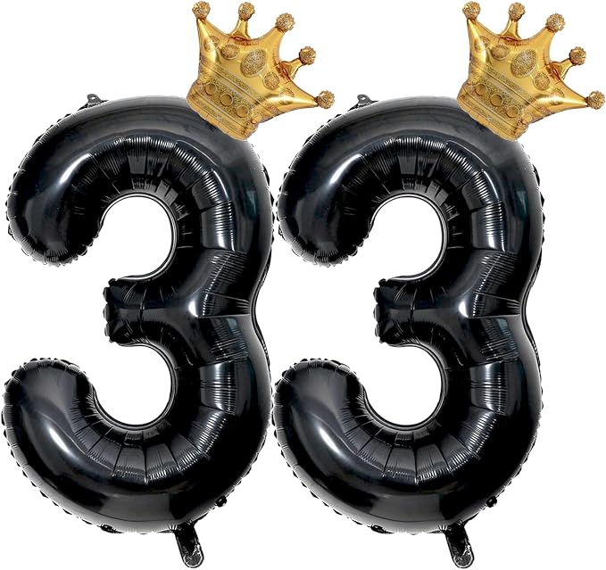 40 inch Large Black 33 Balloon Number by Unknown