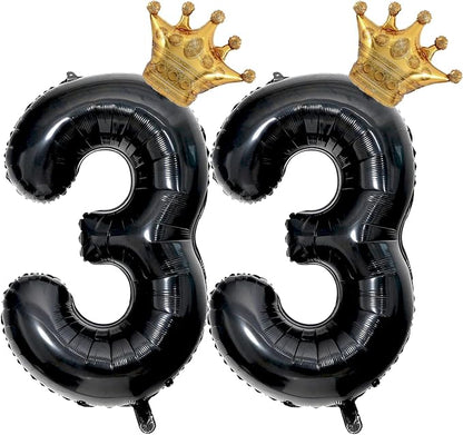 40 inch Large Black 33 Balloon Number by Unknown