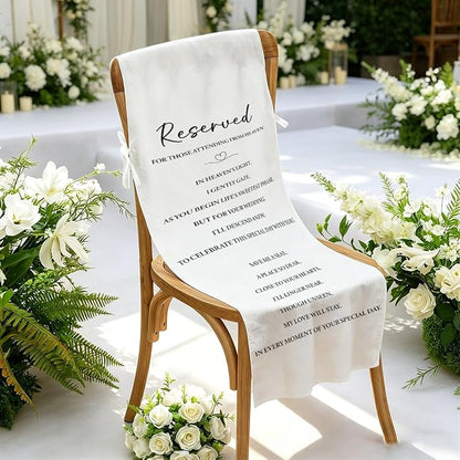 Reserved Memorial Wedding Chair Sign In Loving Memory Wedding Chair Sign - Image 2